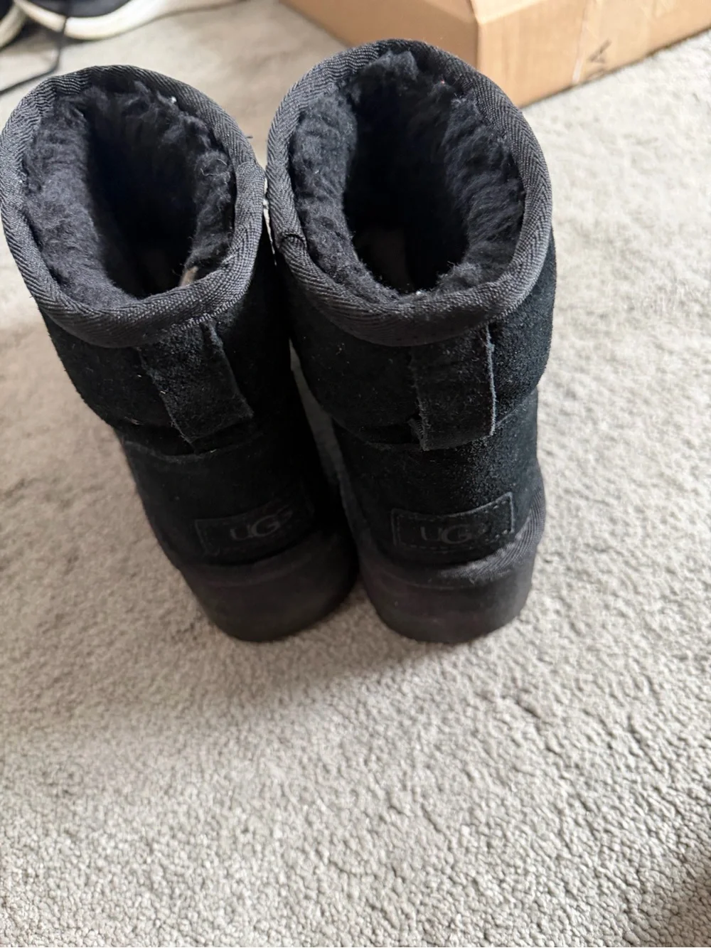 UGG Black Platform Short Suede Boots